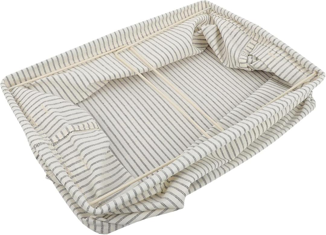Holibanna 1pc Rattan Storage Basket Fabric Cube Storage Bins Striped Home Container