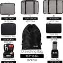 BAGAIL 8 Set Packing Cubes Luggage Packing Organizers for Travel Accessories-Jet Black