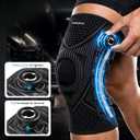 Knee Brace with Dial Adjustment, Adjustable Compression Knee Support with Patella Gel Pad & Side Stabilizers, Running Knee Brace Joint Pain Relief Brace for Workout, Arthritis, Meniscus Support, Complete Joint Support Kit Includes Wrist Wrap (XL,Left)