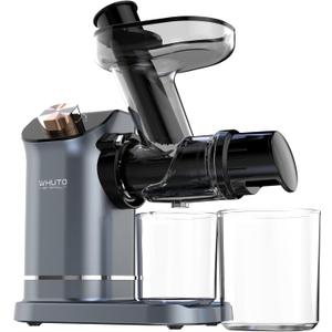 Masticating Juicer, High Juice Yield Cold Press Juicer Machines, Electric Juicer Maker For Vegetable & Fruit, Reverse Function & Quiet Motor, Easy Clean With Brush, Carrot & Celery Juicer, Gold