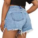 GAGELE Plus Size Denim Shorts Women High Waisted Stretch Summer Jean Shorts