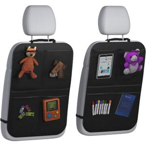 lebogner Back Seat Organizer with 4 Pockets & Kick Mats  Extra-Large 2-Pack Waterproof Back Seat Covers for Cars, Ideal for Protecting Against Dirt, Mud, and Scratches