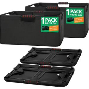 Large Laundry Basket with handle 2 Pack, Laundry Room Organization, 64L Freestanding Laundry Hamper for Family, Waterproof Foldable Basket and Collapsible Tall Clothes Hamper to Easy Installation