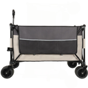 Raynesys 300L Collapsible Wagons Cart with Wheels Foldable, 440lbs Heavy Duty Folding Wagon, Upgraded Effortless Elegance, Foldable Wagon for Sports Beach Grocery Camping, Black & Gray