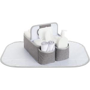 Munchkin Portable Diaper Caddy Organizer, Grey (1 Count (Pack of 1))