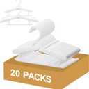 20 Pack Baby Clothes Hangers, 11-15" Adjustable Non-Slip Thickened Kid Hangers for Nursery Closet Toddlers Infant Children to Teenager (White)