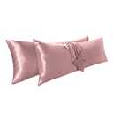 Vonty 2Pcs Body Satin Pillowcases - 20x54 Pillow Cases, Pink Champagne Pillow Cases for Skin Friendly and Hair Protection - Cooling & Silky Satin Pillow Covers with Envelop Closure