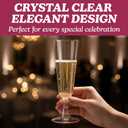 Blue Sky Clear Disposable 5oz Champagne Cups with Stems (8 Count) - Elegant Plastic Party Drinkware for Weddings and Celebrations