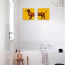 2 Pcs Dog Decor Dog Gifts Wall Decor Canvas Wall Art Framed Art Prints Artwork Posters for Home Living Room Bathroom Girls Room Farmhouse Bedroom Wall Decorations Paintings Pictures 7.8X7.8 Inch