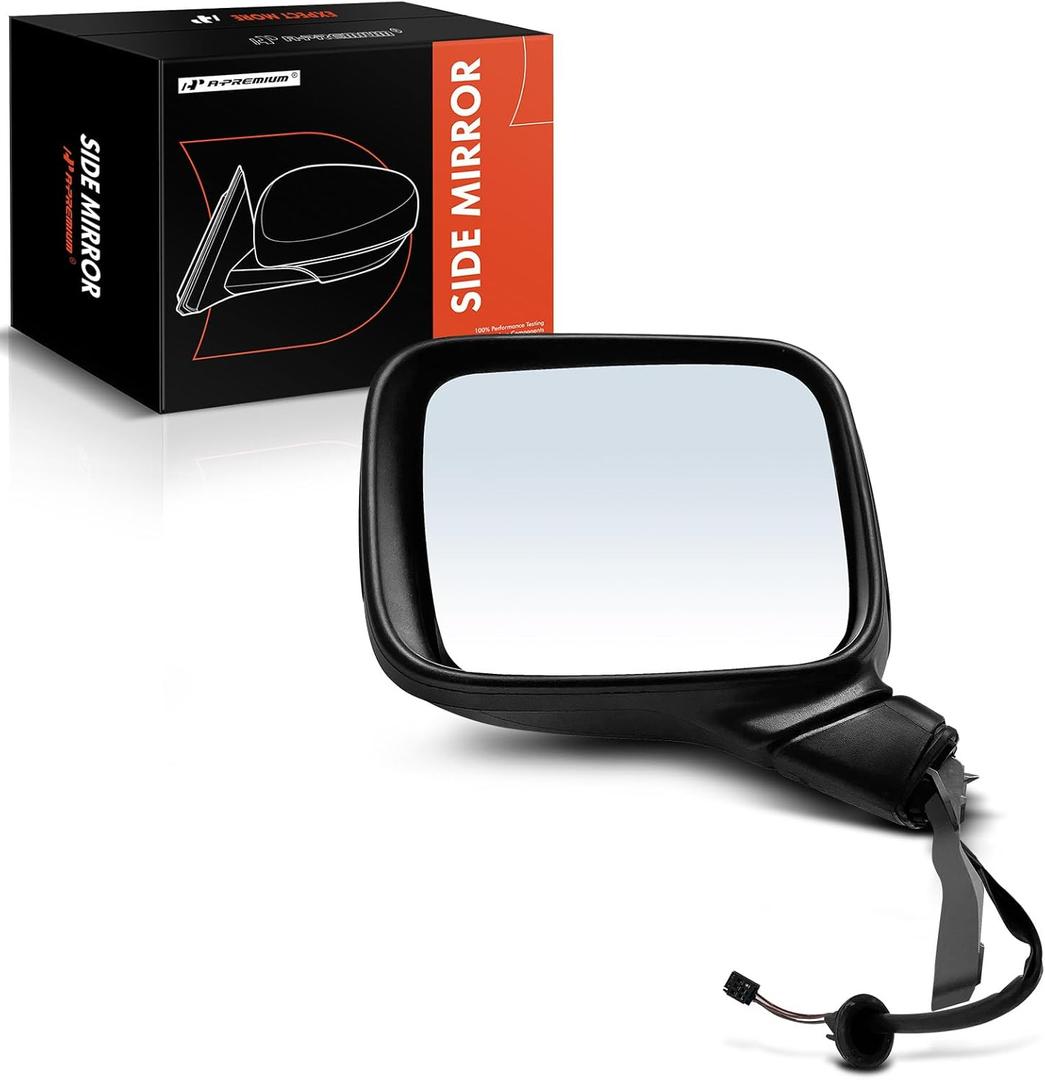 A-Premium Driver Side Power Door Mirror - Compatible with Jeep BU Series Renegade 2015 2016 2017 2018 - Heated Manual Folding Black Outside Rear View Mirror - Replace# 5VZ86LXHAA