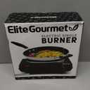 Elite Gourmet Countertop Electric Burner, 1000W Cast Iron Hot Plate, 7 Heat Settings, Portable Cooktop for RV, Dorm, Office & Small Kitchens, Road-Ready & Compact (Single)