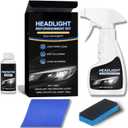 Automotive Headlight Restoration Kit,Headlight Cleaner for Cars,Headlight Refurbishing Kit,Headlight Refurbishing Agent with Headlight Protective Agent,Towel,Sponge