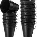 Sadnyy 12 Pack Metal Buckets with Handle, Galvanized Bucket 4.5 x 5 Inch Basket Bucket Party Supplies, Crafts for Christmas Halloween Candy Bars Vase Crafts(Black)