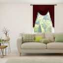 Burgundy Red Valance - Waterfall Swag Valance for Window Toppers Window Cutains for Bedroom (1 Panel, Wine Red, W39 inch)