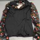 Mesh Sheer Bell Sleeve Gothic Tops for Women Goth Blouses Vintage 1950s Ilusion Punk Victorian Blouse Halloween Casual Shirts (Medium, Floral)