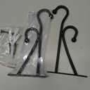 10" Plant Hanger Hook Outdoor Indoor  Planter Hooks for Hanging Plants, Plant Wall Hooks, Brackets for Hanging Plants, Baskets, Wind Chimes, Bird Feeders, Lanterns, Bird Houses (Black, Metal, 2-Pack)