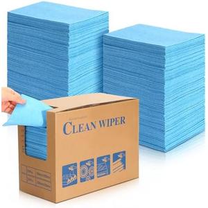 HunnmingRe 300 Sheets 9.84 x 13.78 in Disposable Shop Towels Bulk Heavy Duty Shop Towels Lint Free Paper Absorbent Anti Dissolution for Garage Car Work(Blue)