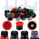 Honoson 16 Pcs Variable Arc Nozzle Radius High Efficiency Replacement Pop up Sprinkler Heads Compatible with Rainbird, Hunter, Orbit Pop-up Sprinklers (10/12/15/17 Van,Red,Green,Black)