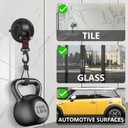 2 x 2 Pack Suction Cup Hooks Heavy Duty Car Camping Essentials Upgraded Tie Down Suction Cup Camper Accessories with Securing Hook Strong Power for RV Boat Window Glass Camping Trap, Black