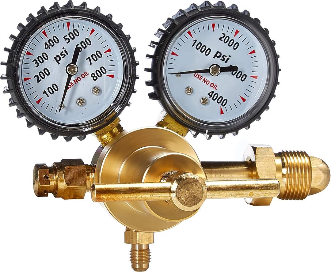 SPARC Premium Nitrogen + Inert Gas Regulator 0-600PSI CGA 580 Inlet, 1/4" SAE Flare Output LIFETIME USA