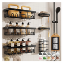 Veken Shower Caddy 6-Pack, Advanced Rustproof Design, No Drilling Adhesive Shelves, Rack with Soap Holder, Large Capacity Bathroom Organizers and Storage, Wall-Mounted Kitchen & Home Decor