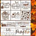 Fall Stencils for Crafts Reusable Pumpkin Stencil Hello Fall Stencils for Painting on Wood Signs Door Hanger Canvas Fabric DIY Crafts