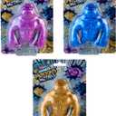 ORB Mega Precious Metals Funkee Monkee 3 Pack - Metallic Colored Stretchy, Squishy, Funny Monkeys - Perfect to Squeeze for Stress Relief - Fun Collectible Sensory and Fidget Toys for Kids and Adults
