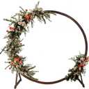 7.5FT Circle Wood Arch for Wedding Ceremony Arbor Backdrop Stand for Garden Wedding Parties
