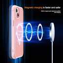 Compatible with iPhone 13 Case & iPhone 14 Case with Invisible Magnetic O-Ring Stand Translucent Phone Cases for 13 & 14 6.1" [Compatible with Mag-Safe][Great Grip Feeling], Pink