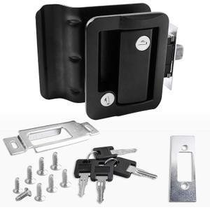 RV Travel Trailer Entry Door Lock Polar Black Paddle Deadbolt