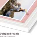 DOLLAR BOSS Bulletin Board with Linen 24'' x 18'' White Framed Cork Boards for Walls, Photo Display Pin Board, Decorative Corkboard for Office Home School Girls Dorm Decor with 10 Pushpins, Pink