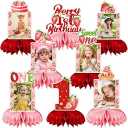 Strawberry Birthday Decorations, Strawberry Sweet One Party Decorations Honeycomb Centerpiece for Table, Strawberry Baby Birthday Decorations Girl Photo Table Centerpiece Party Supplies