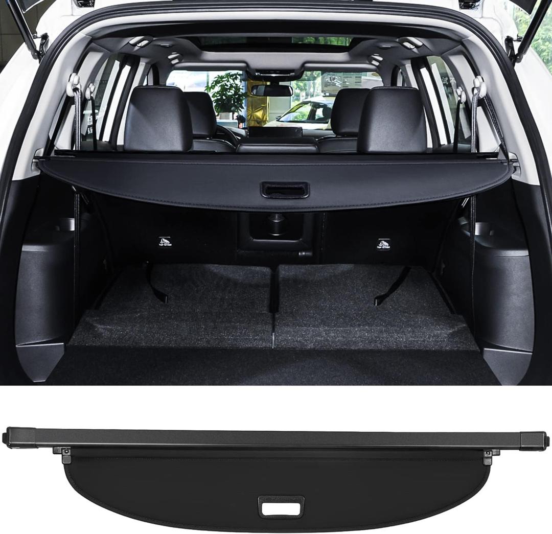 Trunk Cargo Cover for Nissan Rogue S SV SL Platinum 2021 2022 2023 2024 2025 Retractable Rear Trunk Cargo Luggage Security Shade Cover Shield Interior Accessories Waterproof All Weather (Black)
