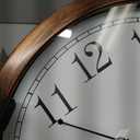 Bernhard Products Large Wall Clock 16 Inch Silent Non Ticking Movement Quartz Battery Operated Round Easy to Read Decorative Classic Brown Home/Kitchen/Office/Classroom/School Clocks, Black Numbers