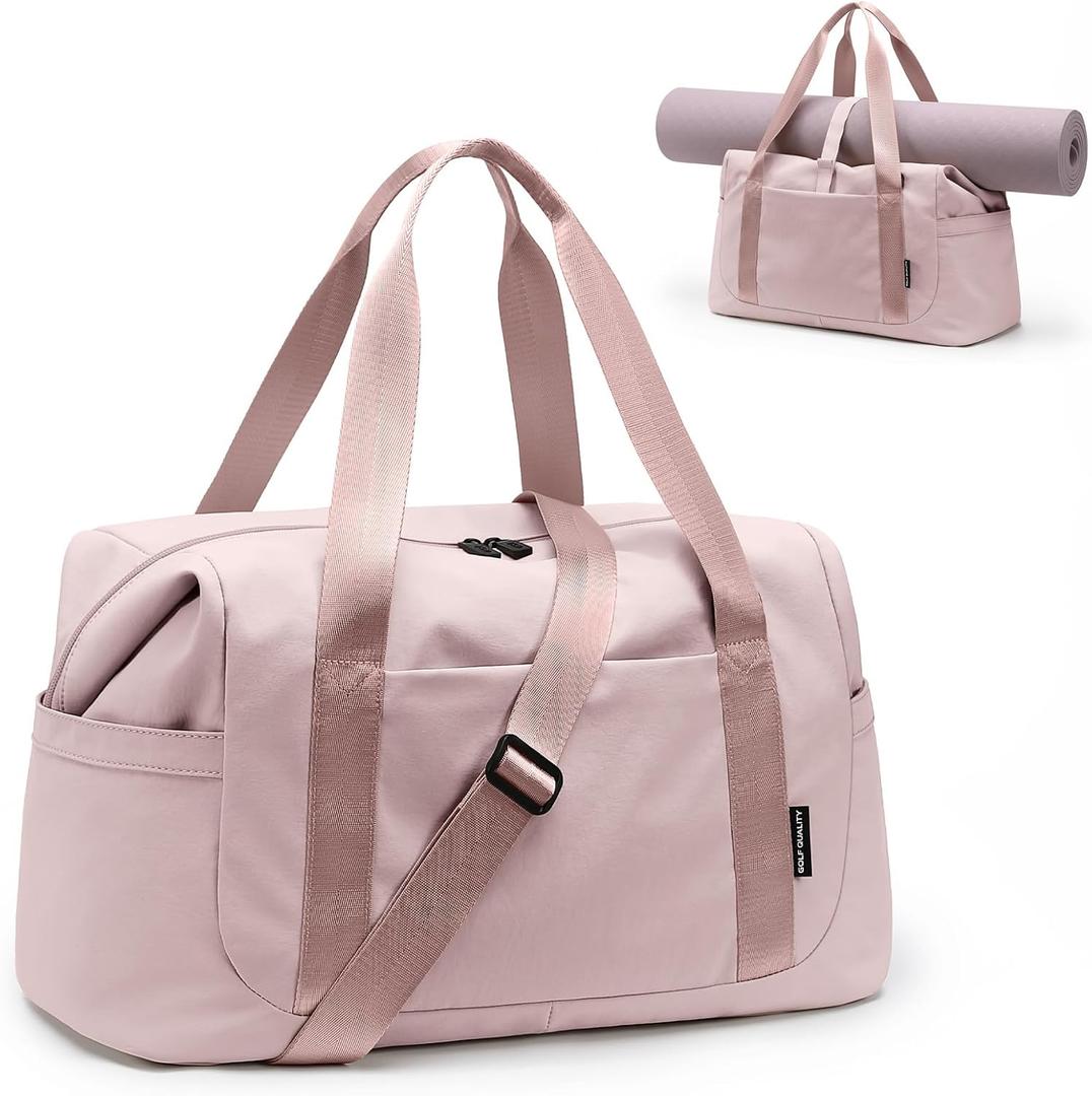 Travel Duffle Bag - Gym Bag for Women,Tote Bag Laptop Carry on Weekender Overnight Bag Organizer Duffel Bag for Travel,31L,Baby Pink