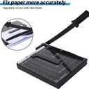 ISDIR Guillotine Paper Cutter 12" with Integrated Pressure Bar Heavy Duty Metal Base, 15 sheet Capacity, Magnetic Guide & Safety Guard Precision Trimmer for Cardstock, Crafts, DIY, Photos & Office