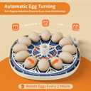 12 Egg Incubators for Hatching Eggs, Temperature and Humidity Control, Automatic Egg Turning, Egg Candler, Automatic Water Refill, for Chicken, Quail & Duck Eggs, Perfect for Home, Farm, Classroom