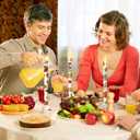 Nuanchu 6 Pcs Thanksgiving Flameless Taper Candles 10.6" LED Fall Candle Sticks Maple Leaf Battery Operated Taper Candles Flickering for Autumn Thanksgiving Harvest Dinner Table Home Party Decor