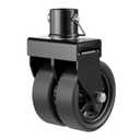 2,500lbs Dual 6" Trailer Jack Swivel Caster with Upgraded Spoked Wheels and Reinforced Bracket, Black