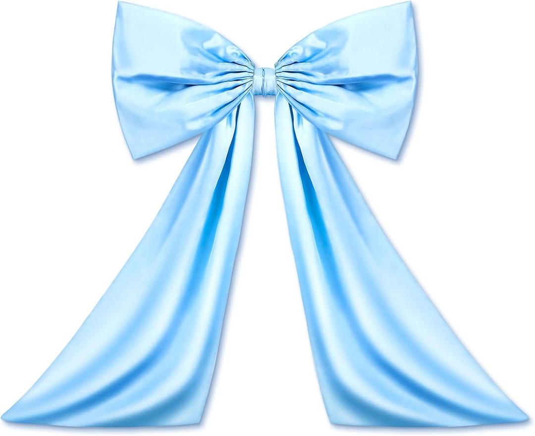 Bow Decor Large Bow for Room, Coquette Giant Ribbon Tie for Birthday Party Backdrop Wall Decor(Sky Blue,24 x 18 Inches)