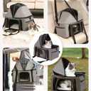 BurgeonNest Top-Expandable Large Cat Carrier, Soft-Sided Cat Bag for Medium & Large Cats Up to 25 lbs, Upgraded Small Dog Car Seat, Pet Travel Bag with Semi-Open Canopy