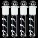 Qualirey 4 Pack Planaria Catch Trap for Aquarium Snail Leech Clear Glass Planaria Trap for Dwarf Shrimp Red Cherry Shrimp Tank(3 Holes)