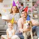 2 x Hooqict 24Pcs Colorful Mini Birthday Party Hats Metallic Foil Happy Birthday Cone Hats Paper Headwear for Kids Girls Boys Adults Stuffed Animals Pastel Party Decorations Classroom Celebration
