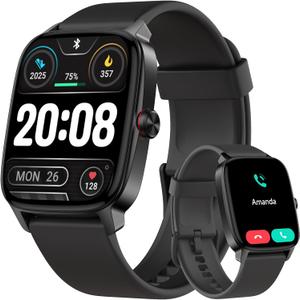 Smart Watch for Men Women, Bluetooth Calling, AI Built-in, IP68 Waterproof, Fitness Tracker, Sleep Monitoring, 1.85'' DIY Dial, 100+ Sports Modes, 7 Days Battery, Compatible with Android & iPhones
