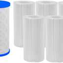 Pack of 6 Pool Filter Cartridge Type A, C or III, Accessories for Above Ground Pools, Pool Filters Type A/C Replacement Kit for 29000E 59900E, Reusable Pool Filter for Filter Pump