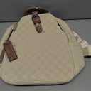 Small Backpack Purse for Women, Cute Plaid PU Leather Women Backpack Rucksack Lightweight Shoulder School Bag & Travel Daypack for Work White