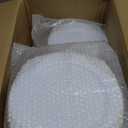 Bestluck 200 PCS White and Gold Plastic Plates for 100 Guests, Gold Disposable Plates Include 100 PCS Dinner Plates, 100 PCS Dessert Plates for Party, Wedding and Graduation