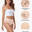 coskefy Women's High Waisted Cotton Underwear Soft Breathable Panties Stretch Briefs Ladies Panties 5 Pack, Multicolor (XL)
