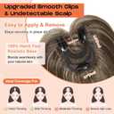 SEIKEA Hair Toppers for Women Real Human Hair with Wispy Bangs, 10" Ultra-light Breathable Hairpiece for 3.5''x2.7'' Mild Thinning Hair, Hand-Tied Scalp Hairpieces for Daily Wear & Gray Hair Coverage