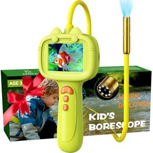 Daxiongmao Borescope Camera with Light for Kids | STEM Science Educational Toy for 4 5 6 7 8 9 10 12 Years Old Boys & Girls | Birthday Gift for Outdoor Adventures & Nature Discovery (Yellow)